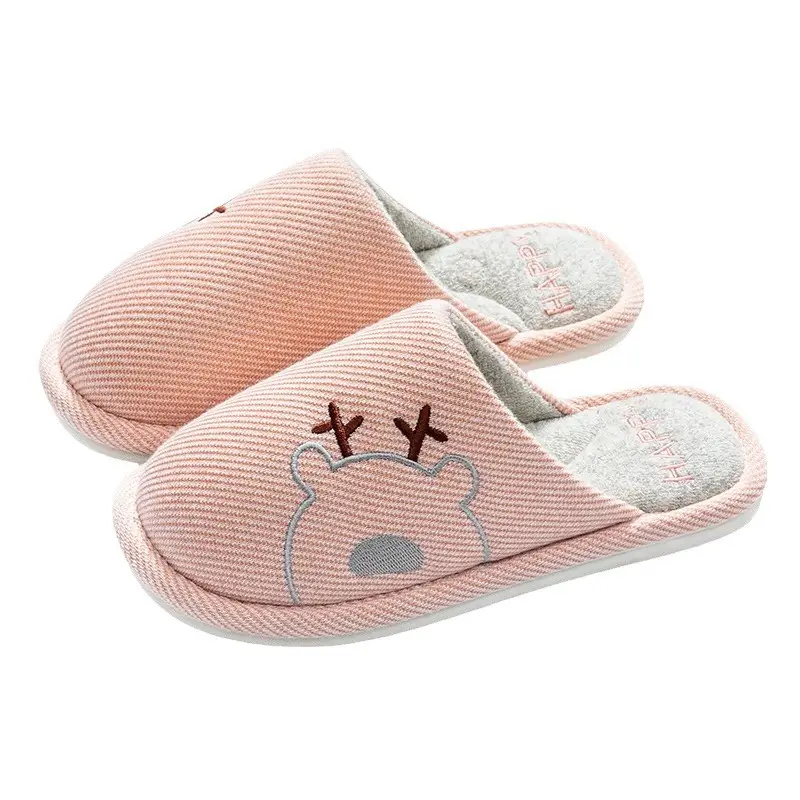 Autumn and Winter Cotton Slippers Men's Household Home Indoor Thick Bottom Men's 2024 New Winter Wool Slippers Women's Cotton Slippers