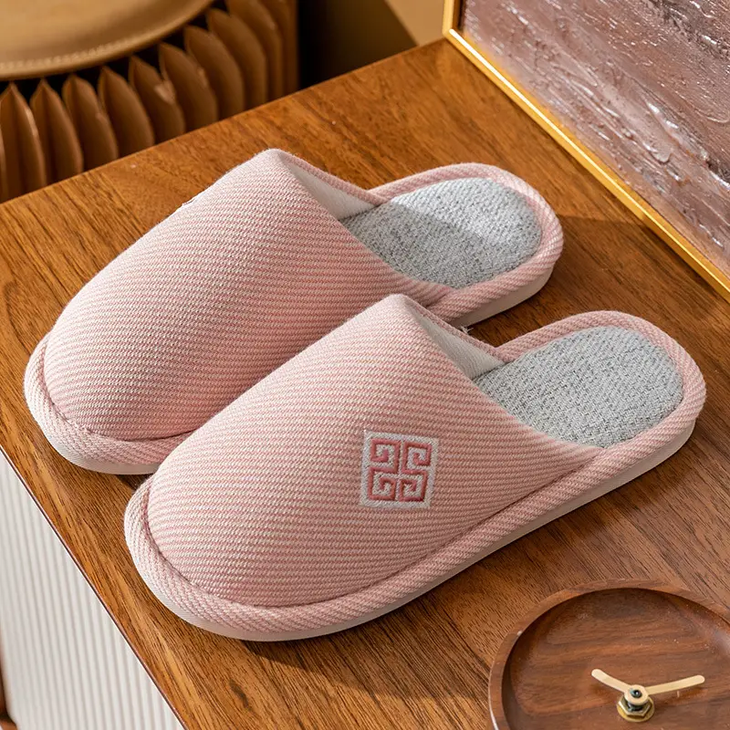 Autumn and Winter Cotton Slippers Men's Household Home Indoor Thick Bottom Men's 2024 New Winter Wool Slippers Women's Cotton Slippers