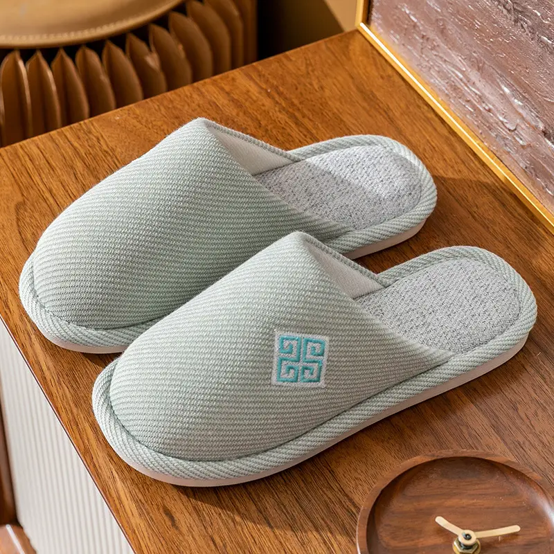 Autumn and Winter Cotton Slippers Men's Household Home Indoor Thick Bottom Men's 2024 New Winter Wool Slippers Women's Cotton Slippers
