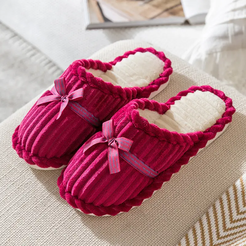Autumn and Winter Cotton Slippers Men's Household Home Indoor Thick Bottom Men's 2024 New Winter Wool Slippers Women's Cotton Slippers