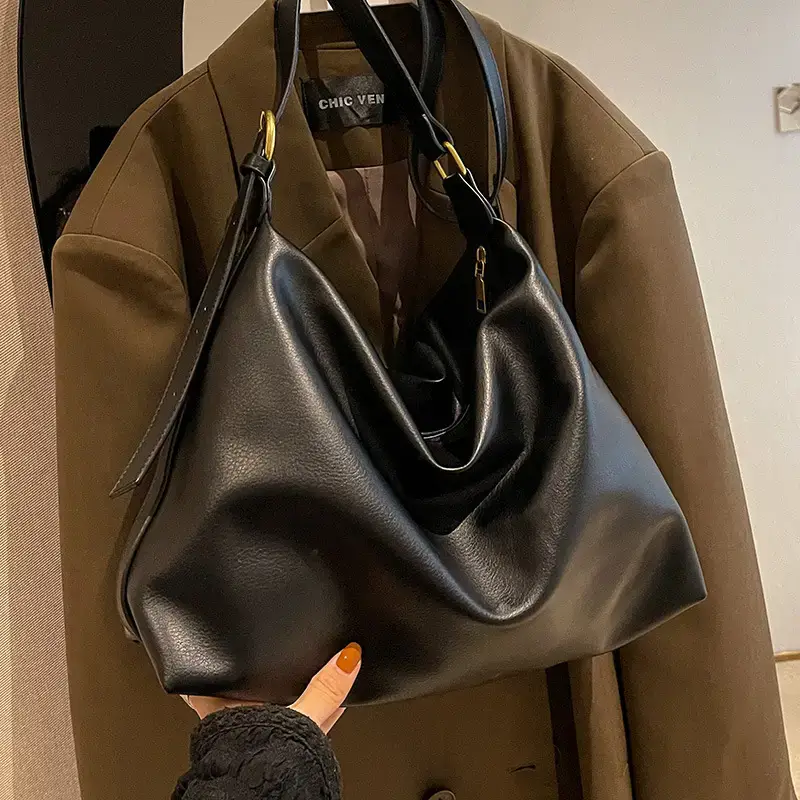 Brown Leather Shoulder Bag Women Autumn Winter - Image 6