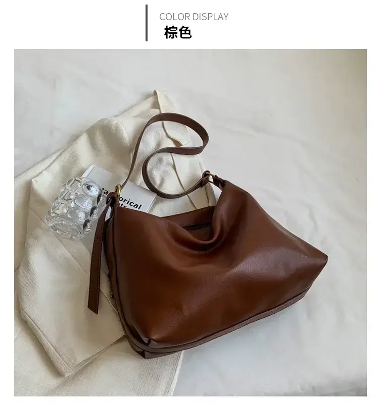 Brown Leather Shoulder Bag Women Autumn Winter — feature 21