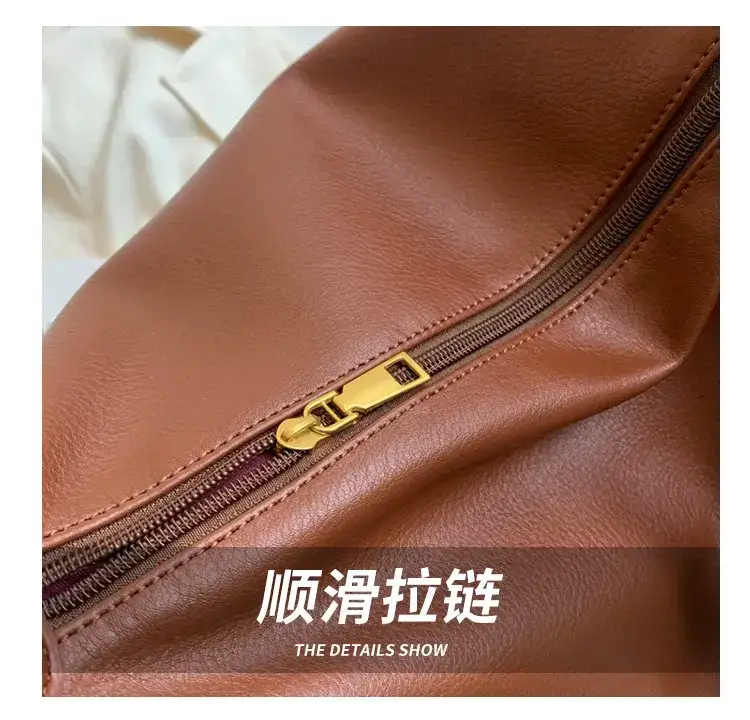 Brown Leather Shoulder Bag Women Autumn Winter — feature 6