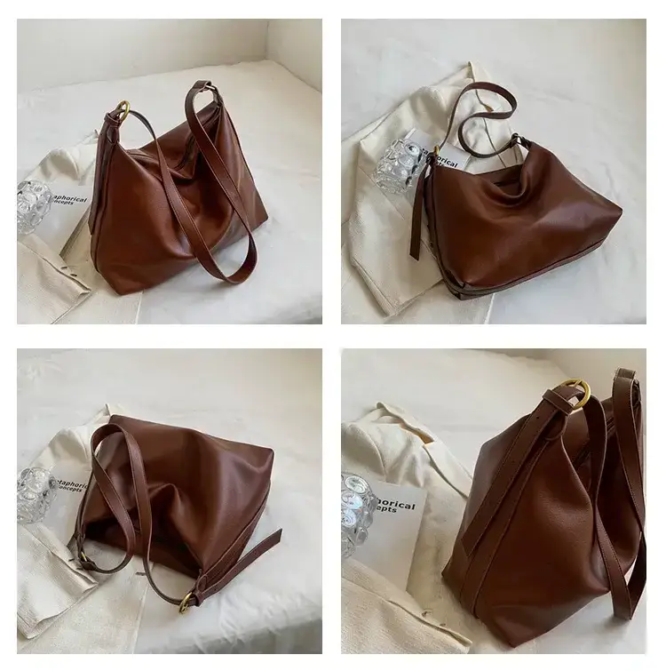 Brown Leather Shoulder Bag Women Autumn Winter — feature 7
