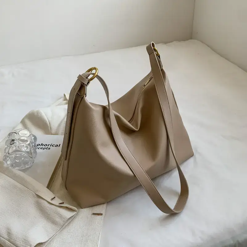 Brown Leather Shoulder Bag Women Autumn Winter - Image 2