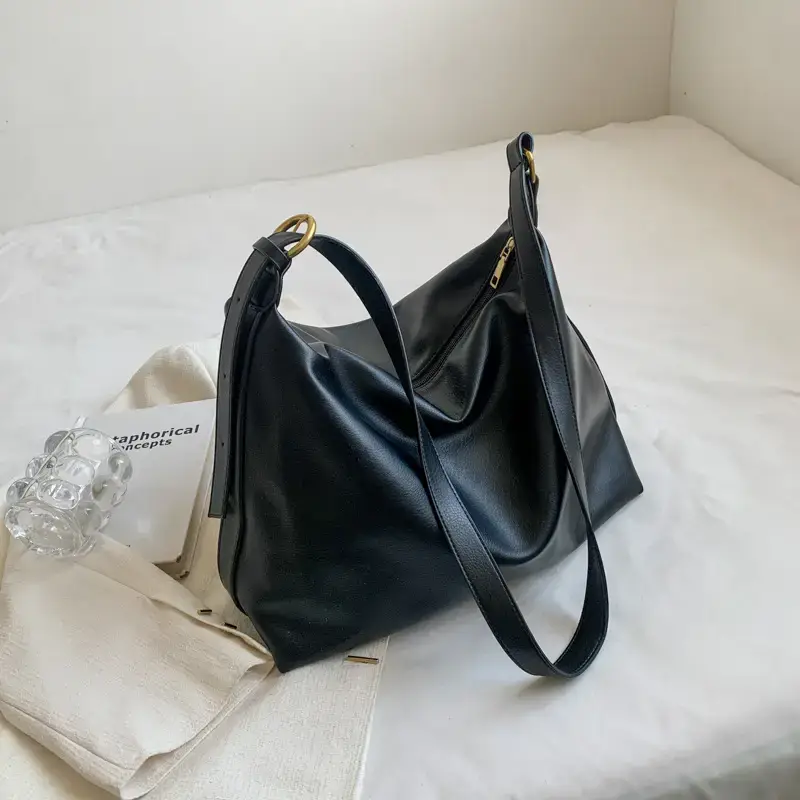 Brown Leather Shoulder Bag Women Autumn Winter - Image 4