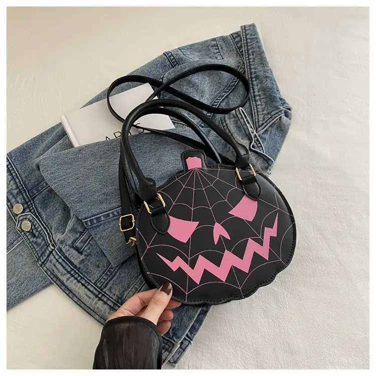 Halloween Pumpkin Shoulder Bag Black Orange Women — feature 19