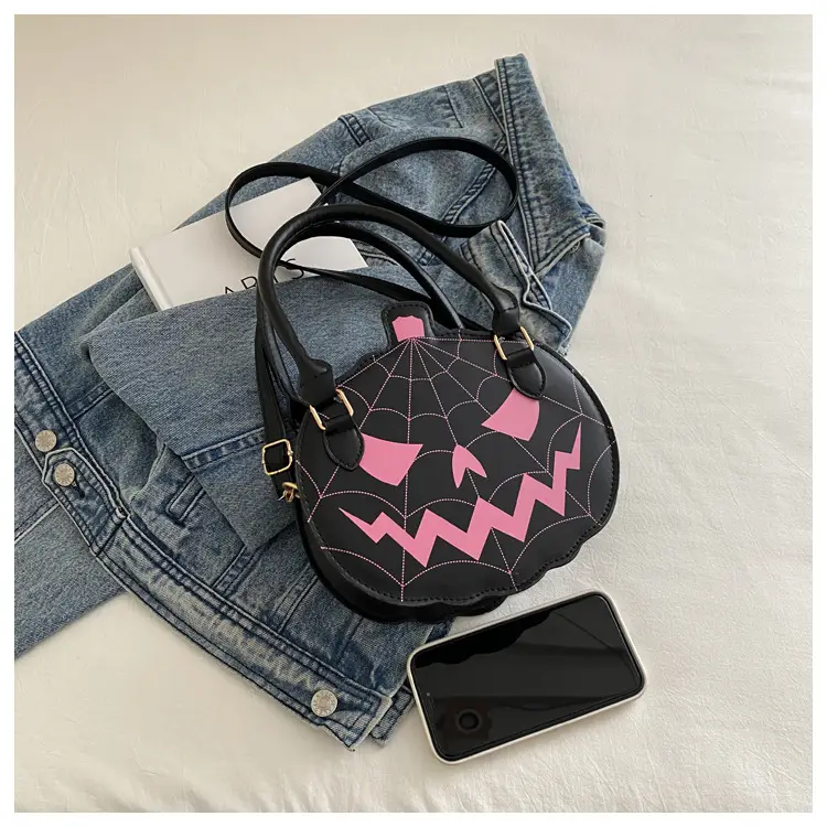 Halloween Pumpkin Shoulder Bag Black Orange Women — feature 20