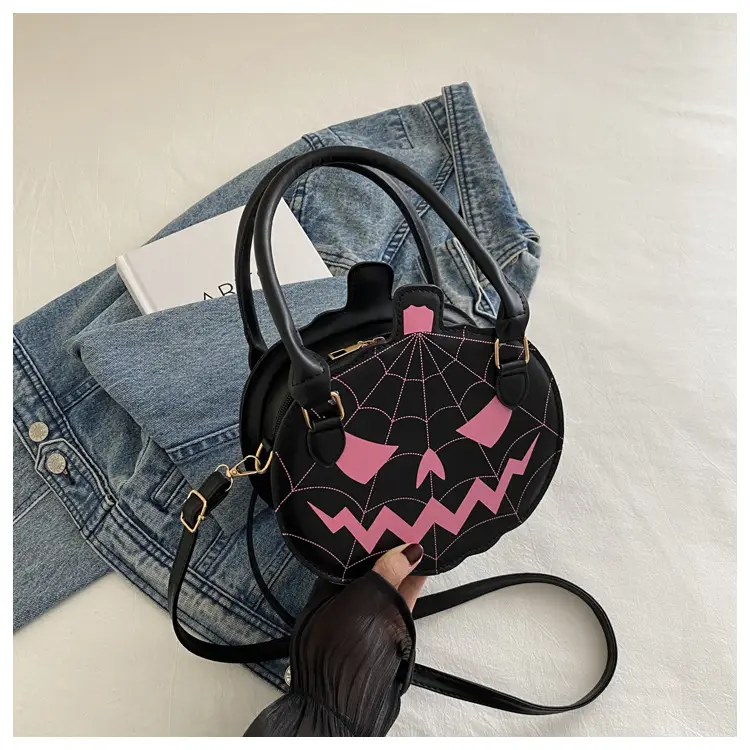 Halloween Pumpkin Shoulder Bag Black Orange Women — feature 22