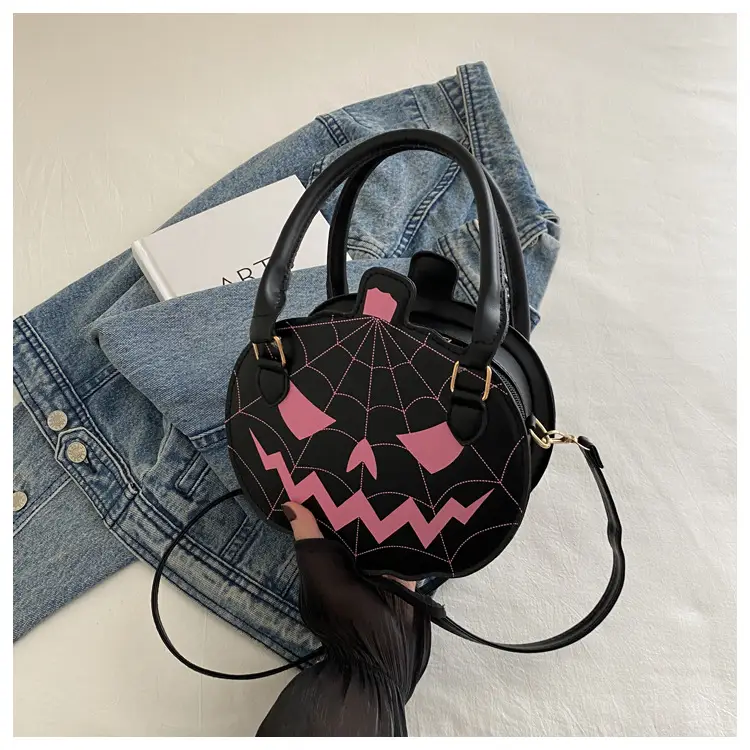 Halloween Pumpkin Shoulder Bag Black Orange Women — feature 23