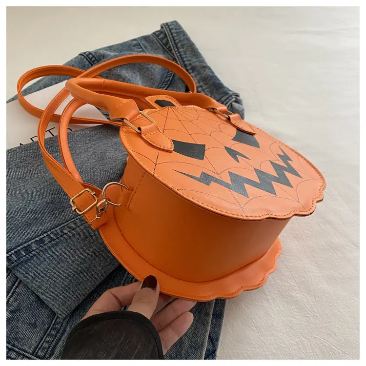 Halloween Pumpkin Shoulder Bag Black Orange Women — feature 26