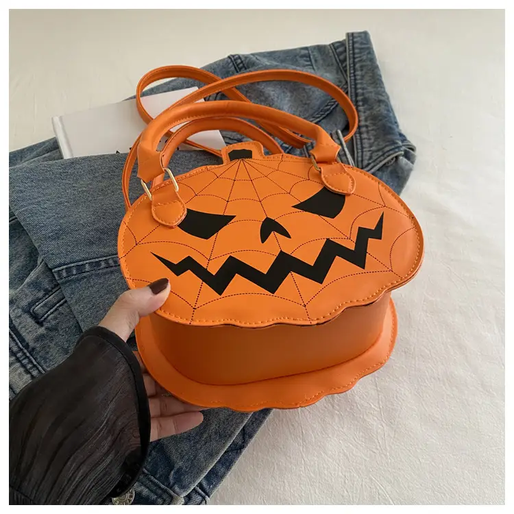 Halloween Pumpkin Shoulder Bag Black Orange Women — feature 27