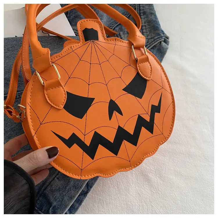 Halloween Pumpkin Shoulder Bag Black Orange Women — feature 28
