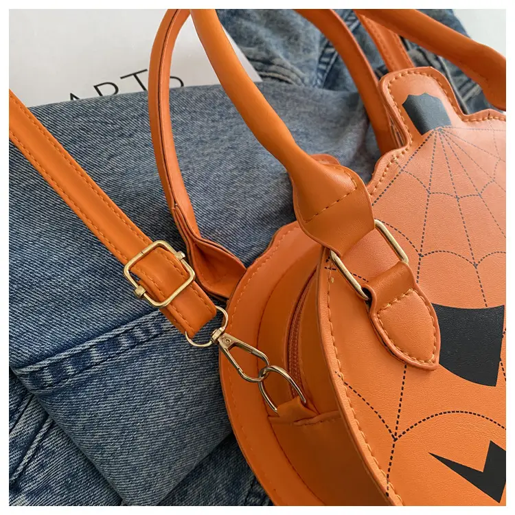 Halloween Pumpkin Shoulder Bag Black Orange Women — feature 29