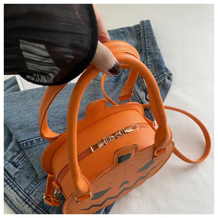Halloween Pumpkin Shoulder Bag Black Orange Women — feature 31