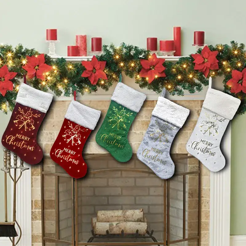 New White Christmas Stockings with Merry Christmas Design - Image 7