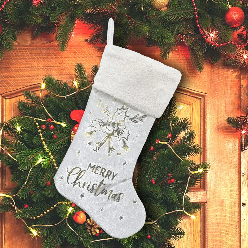 New White Christmas Stockings with Merry Christmas Design — feature 10