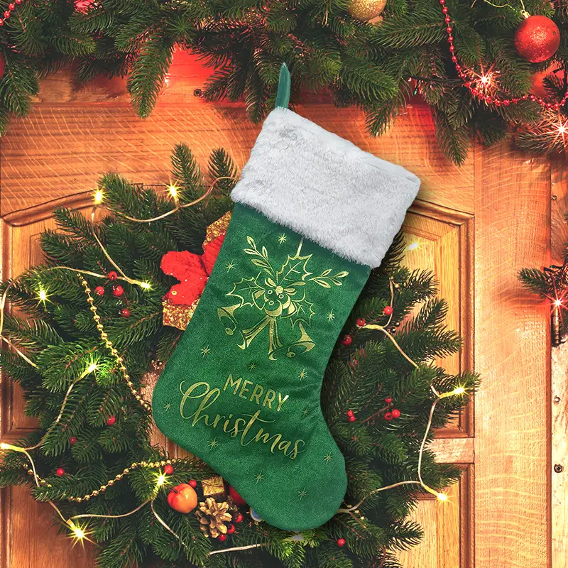 New White Christmas Stockings with Merry Christmas Design — feature 9