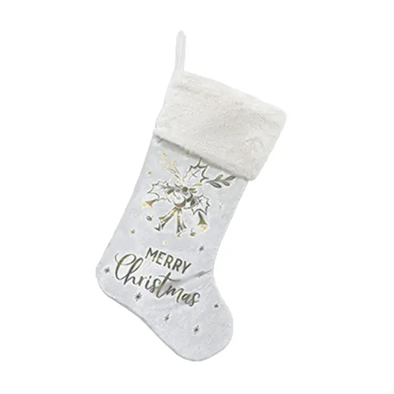 New White Christmas Stockings with Merry Christmas Design - Image 5