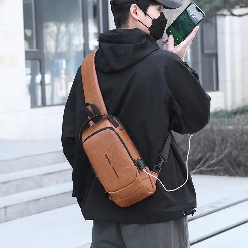 Trendy Leather Crossbody Bag with Password Lock & Anti-Theft