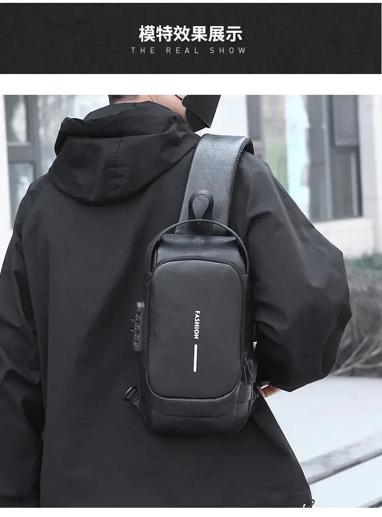 Trendy Leather Crossbody Bag with Password Lock & Anti-Theft — feature 12