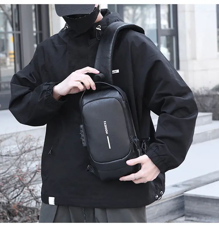 Trendy Leather Crossbody Bag with Password Lock & Anti-Theft — feature 13
