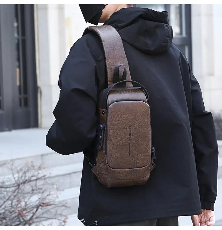 Trendy Leather Crossbody Bag with Password Lock & Anti-Theft — feature 16
