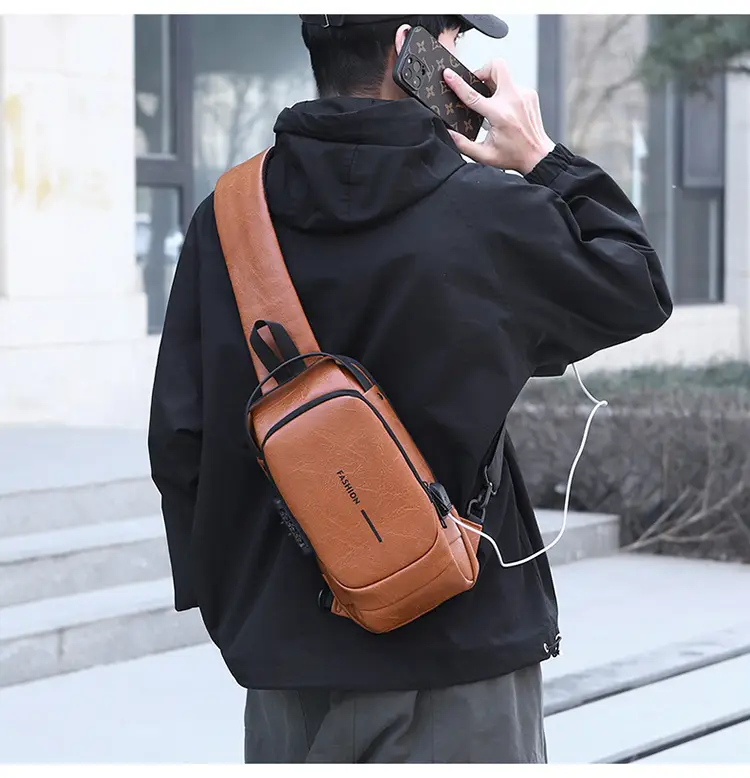 Trendy Leather Crossbody Bag with Password Lock & Anti-Theft — feature 23