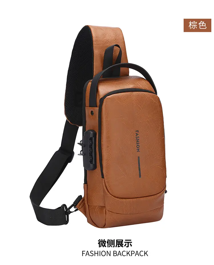 Trendy Leather Crossbody Bag with Password Lock & Anti-Theft — feature 26