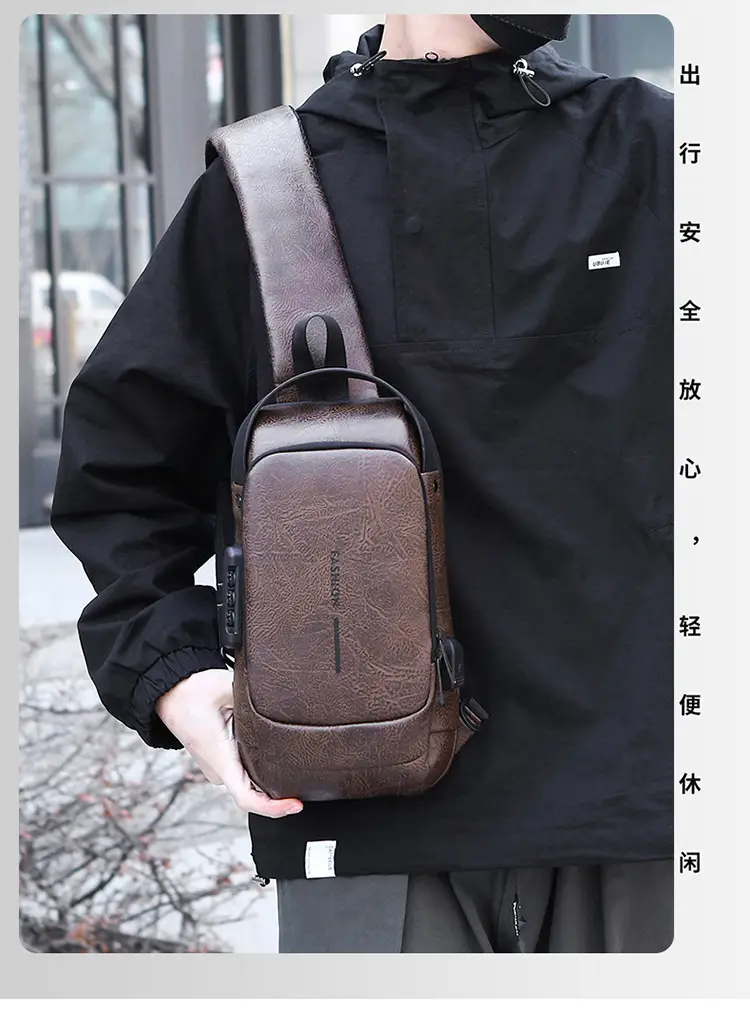 Trendy Leather Crossbody Bag with Password Lock & Anti-Theft — feature 4