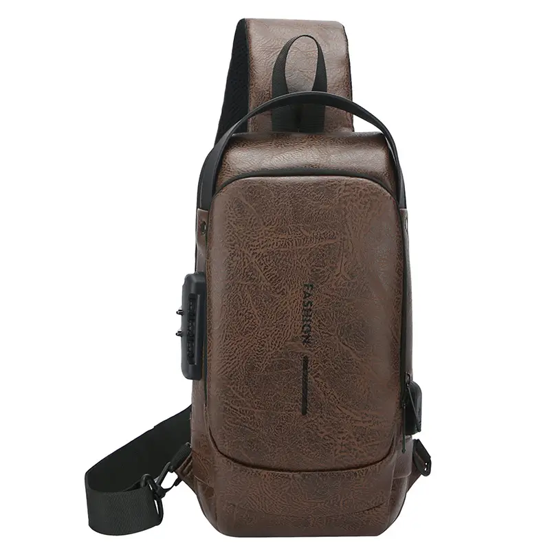 Trendy Leather Crossbody Bag with Password Lock & Anti-Theft