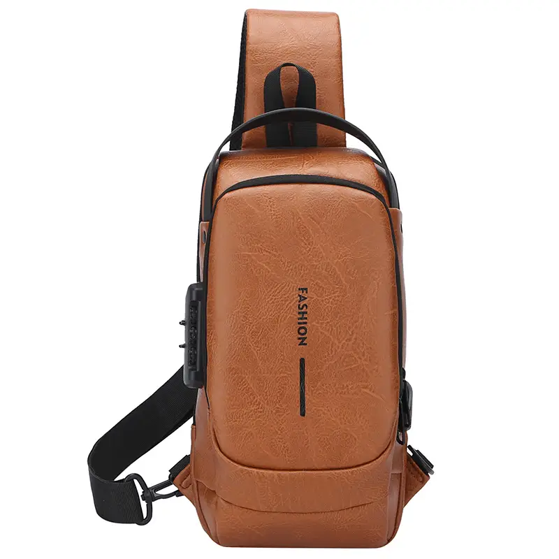 Trendy Leather Crossbody Bag with Password Lock & Anti-Theft
