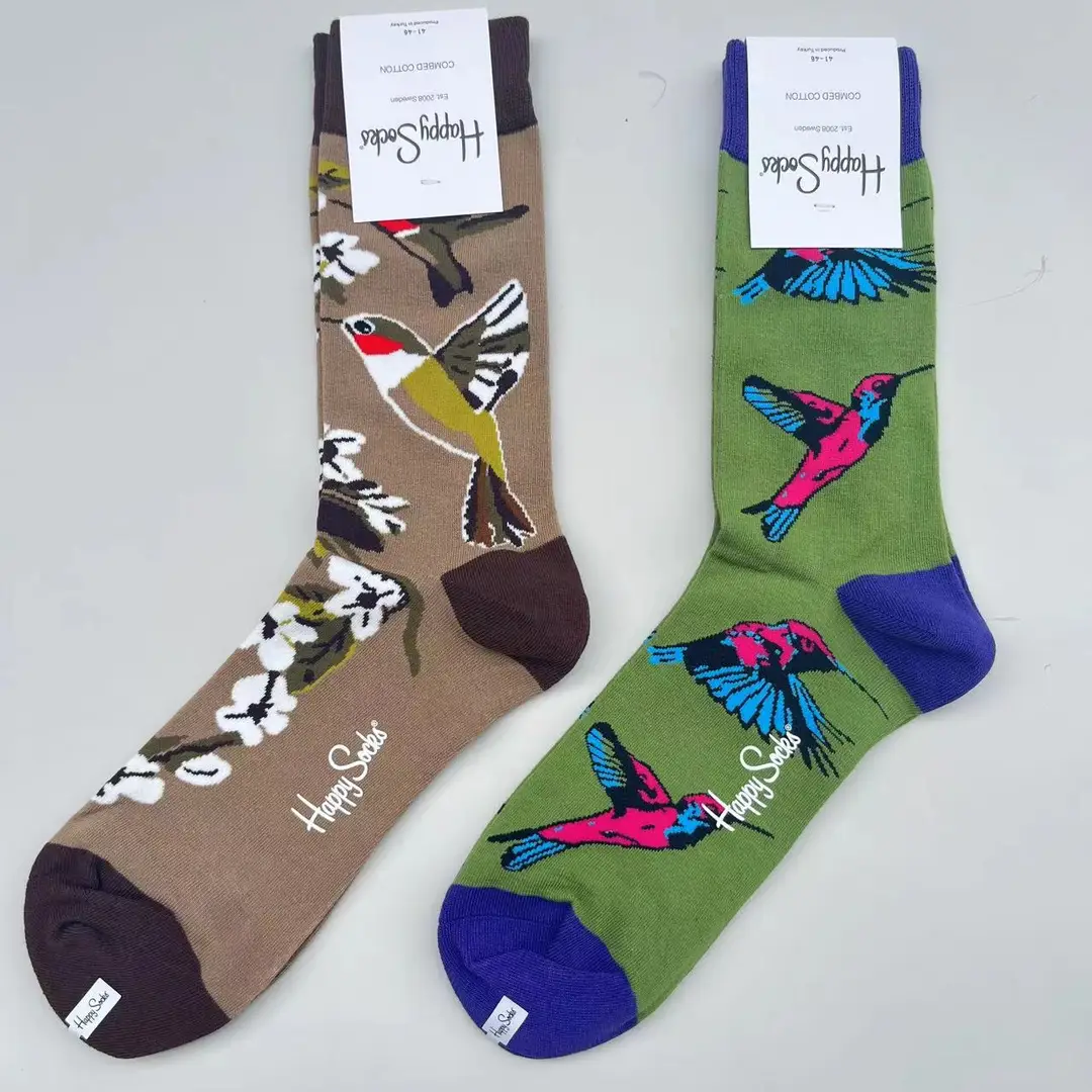 New Happysocks Men's Socks Trendy Brand Socks Colorfulful Jacquard Popular Versatile Cotton Socks Mid-Calf Socks Ins Trendy Socks — feature 5