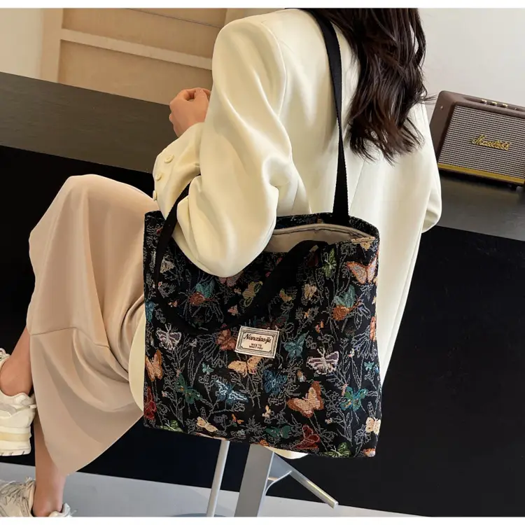 Large Capacity Butterfly Canvas Tote Bag Women — feature 12