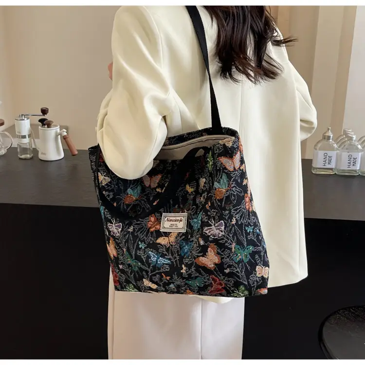 Large Capacity Butterfly Canvas Tote Bag Women — feature 13