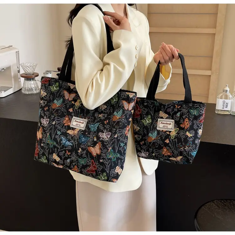 Large Capacity Butterfly Canvas Tote Bag Women — feature 14