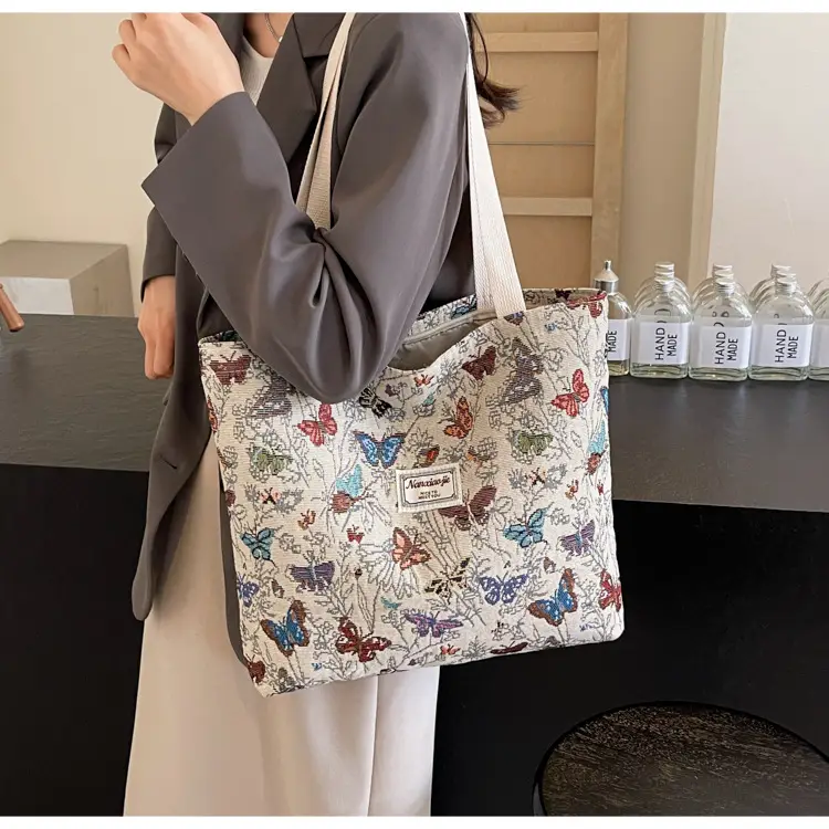 Large Capacity Butterfly Canvas Tote Bag Women — feature 16