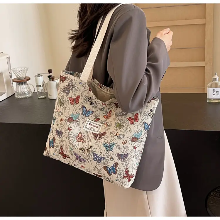 Large Capacity Butterfly Canvas Tote Bag Women — feature 18
