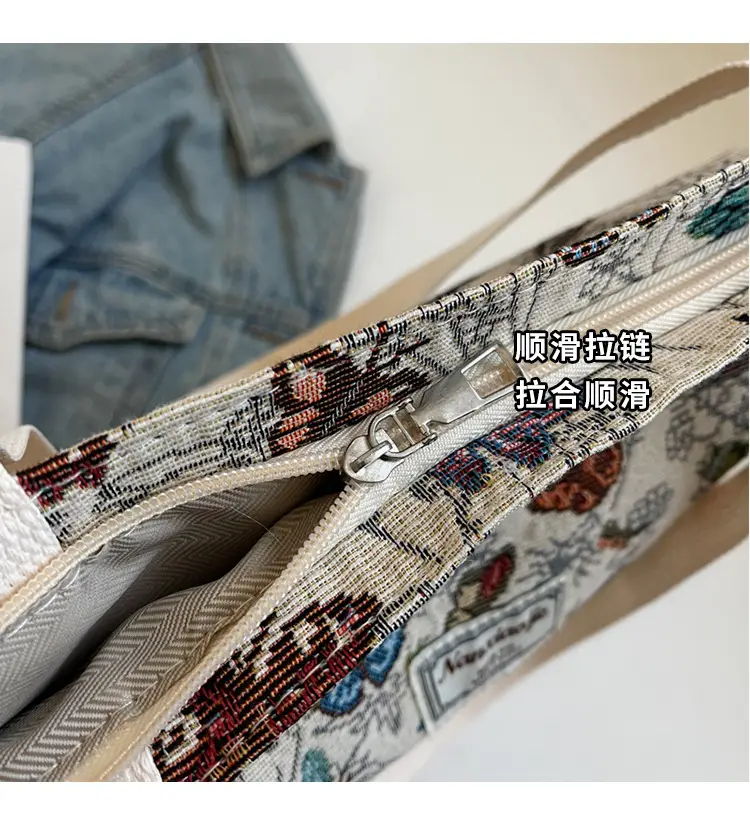 Large Capacity Butterfly Canvas Tote Bag Women — feature 2