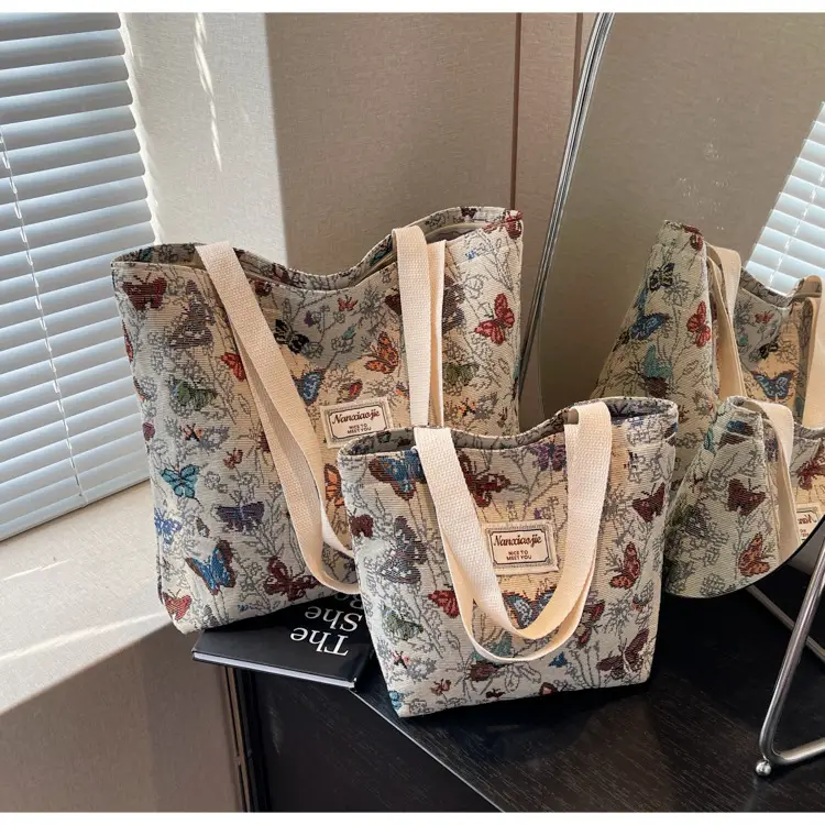 Large Capacity Butterfly Canvas Tote Bag Women — feature 20
