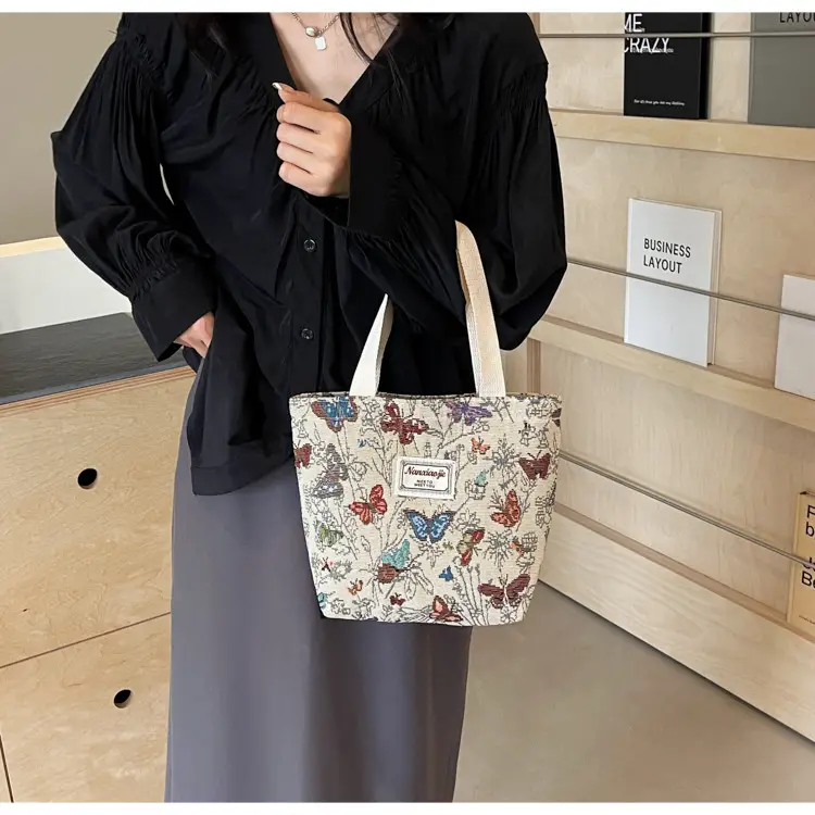 Large Capacity Butterfly Canvas Tote Bag Women — feature 28