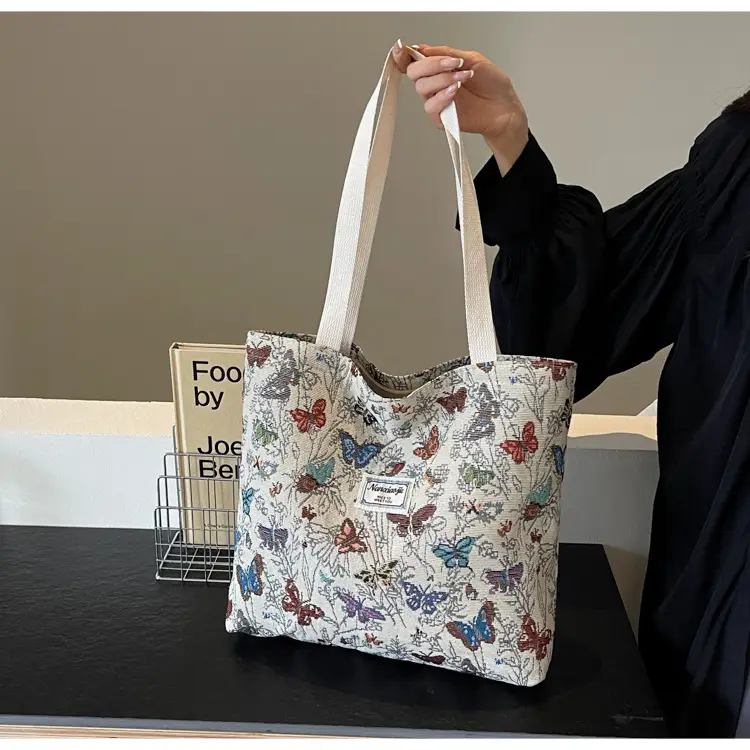 Large Capacity Butterfly Canvas Tote Bag Women — feature 33