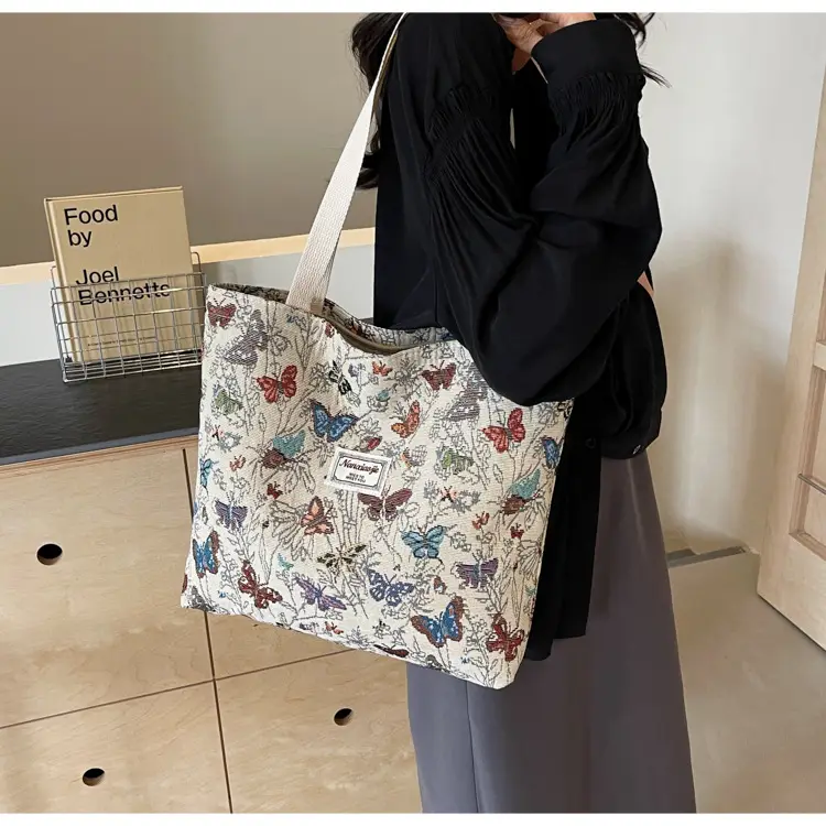 Large Capacity Butterfly Canvas Tote Bag Women — feature 38