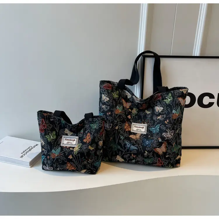 Large Capacity Butterfly Canvas Tote Bag Women — feature 41