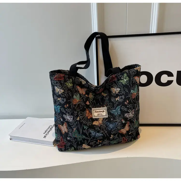 Large Capacity Butterfly Canvas Tote Bag Women — feature 43