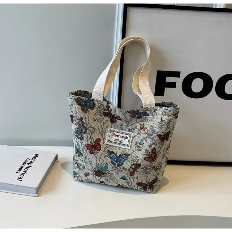 Large Capacity Butterfly Canvas Tote Bag Women — feature 44
