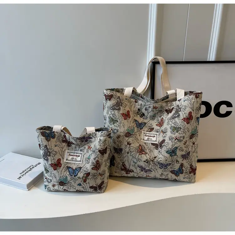 Large Capacity Butterfly Canvas Tote Bag Women — feature 45