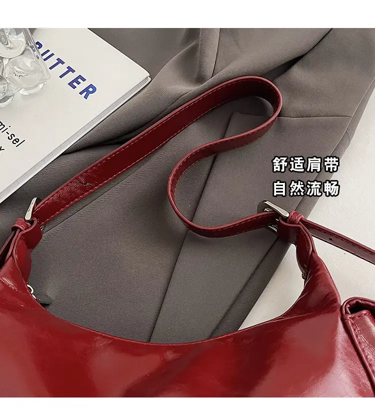 Retro Red Soft Leather Commuter Bag for Women — feature 12