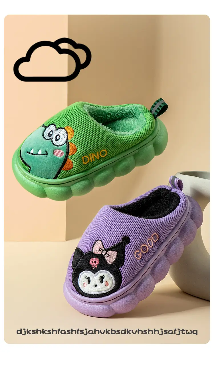 Children's Cotton Slippers for Boys and Girls in Autumn and Winter, Cute and Warm Furry Kidsren's Non-Slip Boys' Baby Home Slippers — feature 11