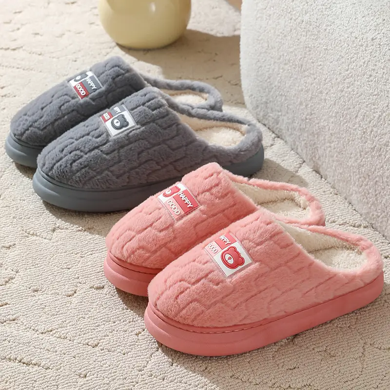 2026 New Cotton Slippers for Couples, Winter Indoor Home Thick-Soled Warm Cartoon Cotton Slippers for Women and Men - Image 9